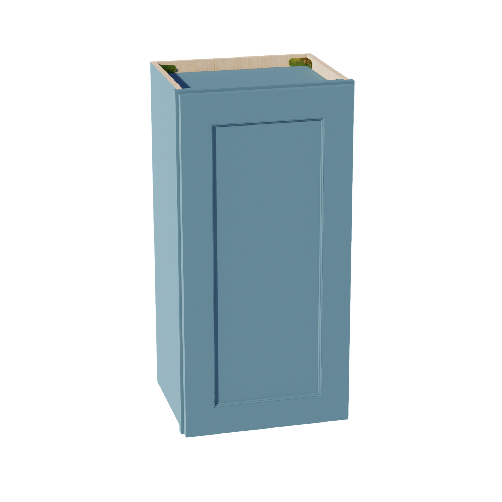 W1530-SG  Wall Cabinet 1 Door & 2 Shelves - Shaker Style - Green   15"W x 30"H x 12"D