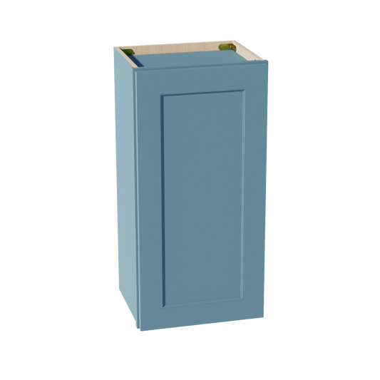 W1530-SG  Wall Cabinet 1 Door & 2 Shelves - Shaker Style - Green   15"W x 30"H x 12"D