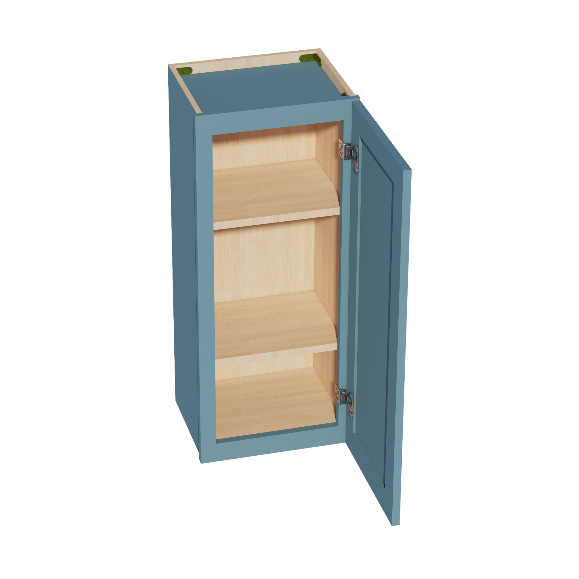 W1536-SG  Wall Cabinet 1 Door & 2 Shelves - Shaker Style - Green   15"W x 36"H x 12"D