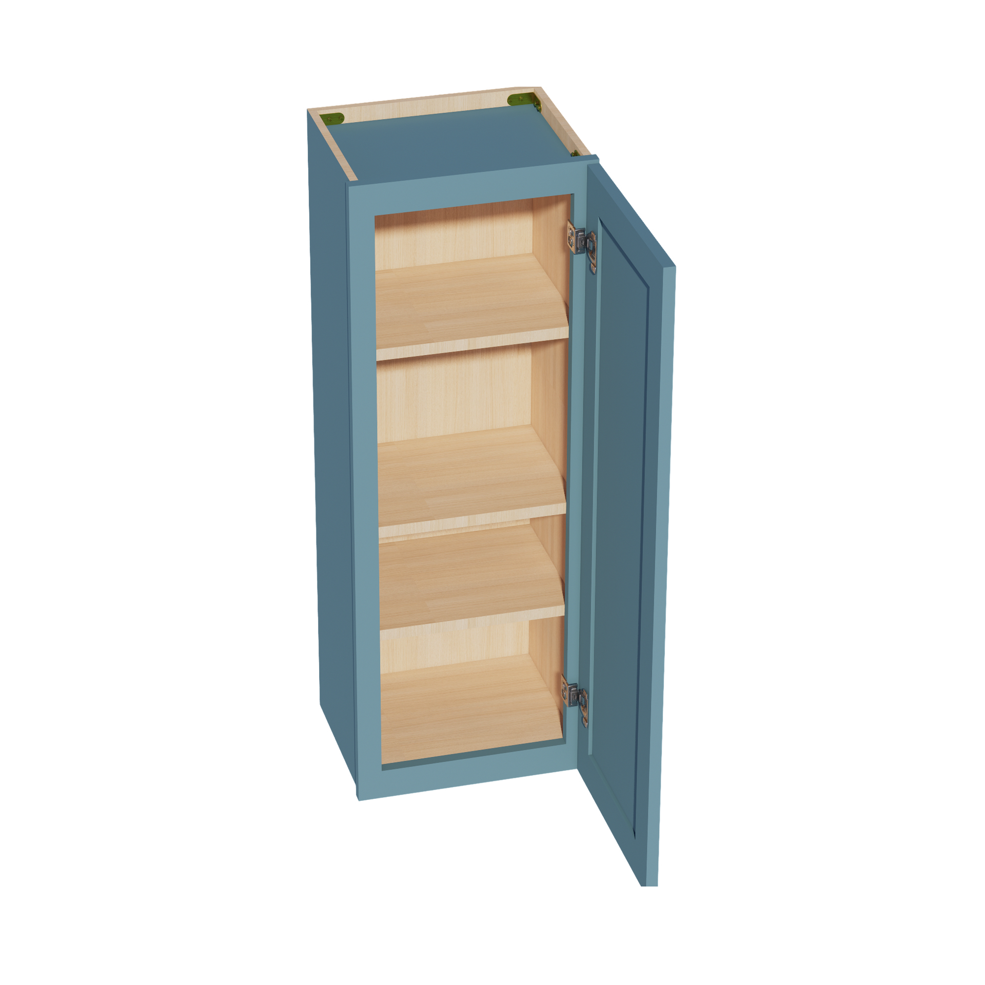 W1542-SG  Wall Cabinet 1 Door & 2 Shelves - Shaker Style - Green   15"W x 42"H x 12"D