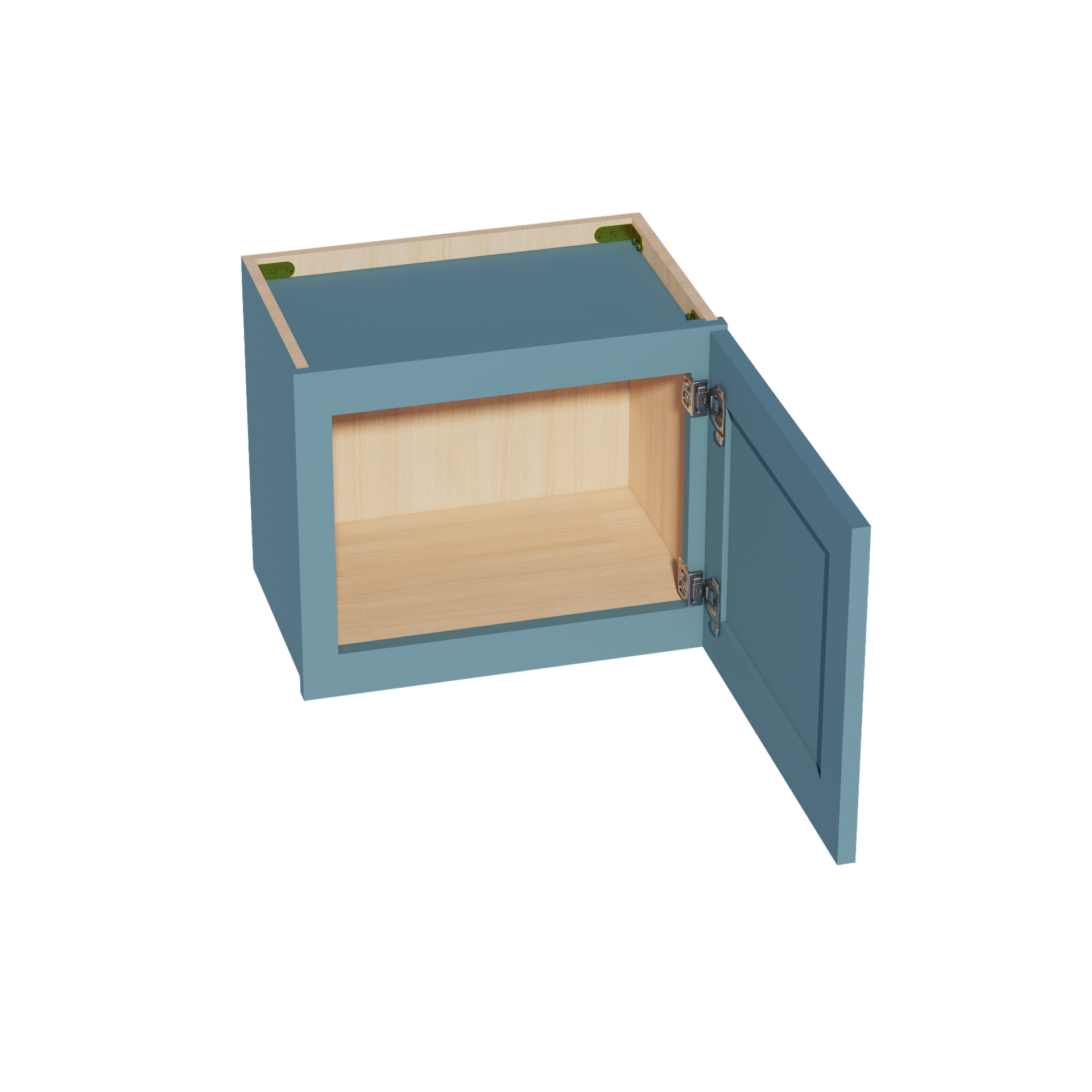 W1815-SG  Wall Cabinet 1 Door & 2 Shelves - Shaker Style - Green   18"W x 15"H x 12"D