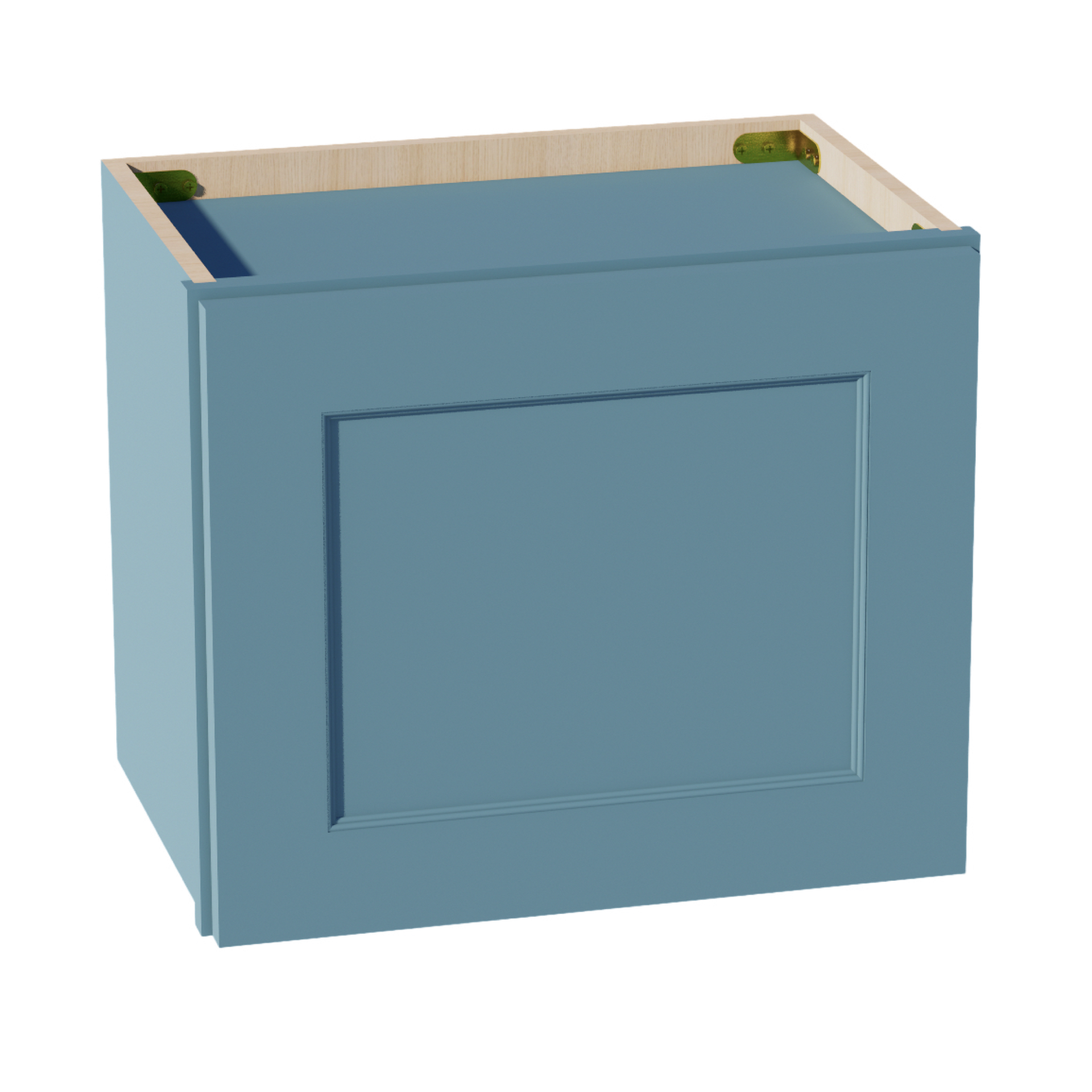 W1815-SG  Wall Cabinet 1 Door & 2 Shelves - Shaker Style - Green   18"W x 15"H x 12"D