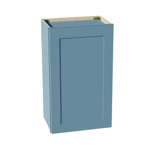 W1830-SG  Wall Cabinet 1 Door & 2 Shelves - Shaker Style - Green   18"W x 30"H x 12"D