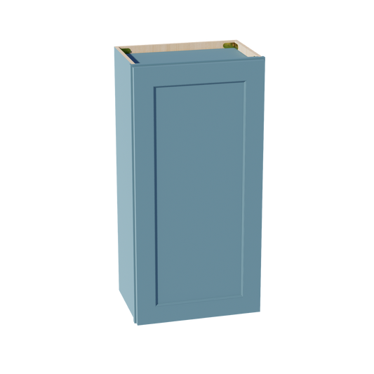 W1836-SG  Wall Cabinet 1 Door & 2 Shelves - Shaker Style - Green   18"W x 36"H x 12"D