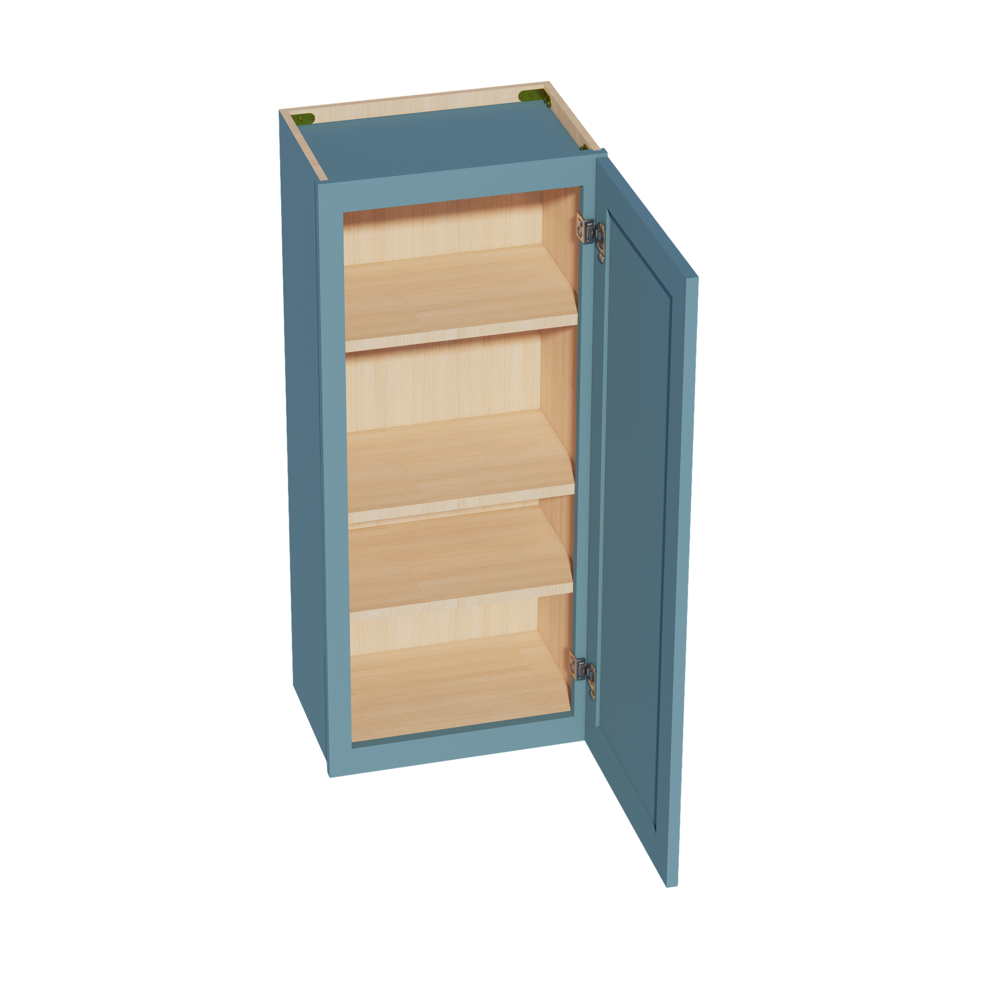 W1842-SG  Wall Cabinet 1 Door & 2 Shelves - Shaker Style - Green   18"W x 42"H x 12"D