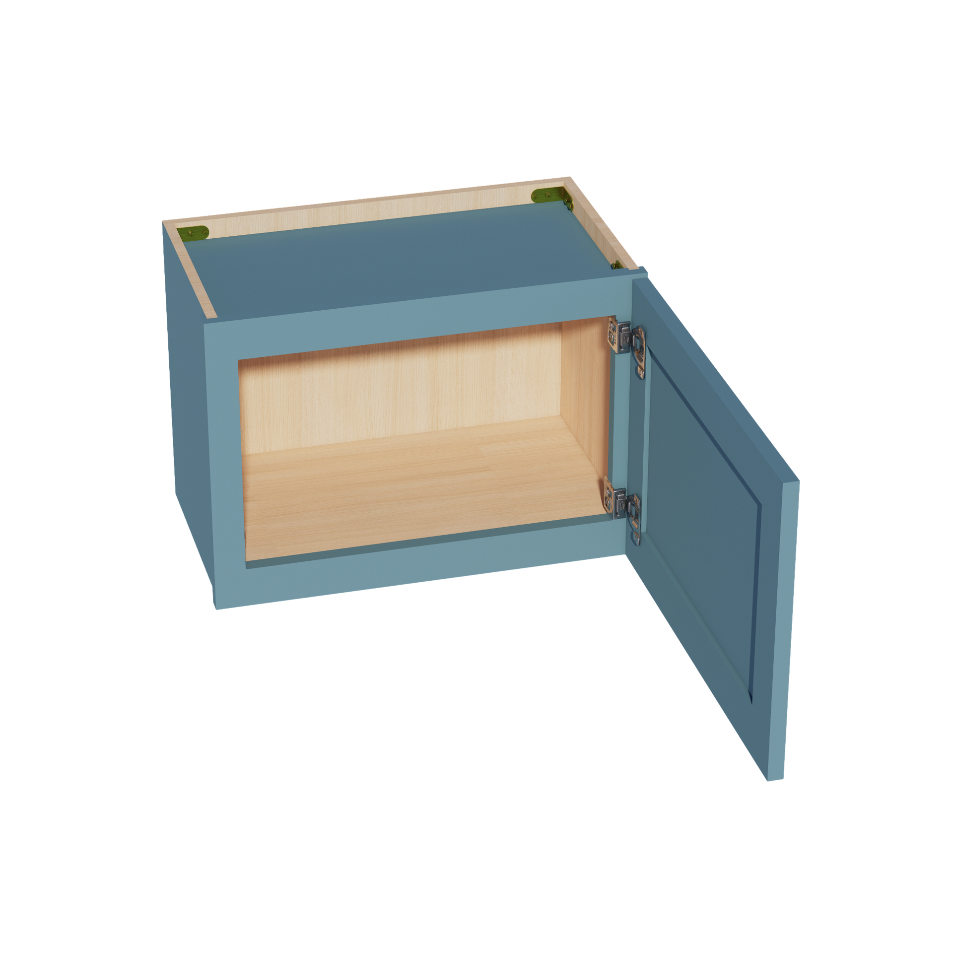 W2115-SG  Wall Cabinet 1 Door & 2 Shelves - Shaker Style - Green   21"W x 15"H x 12"D