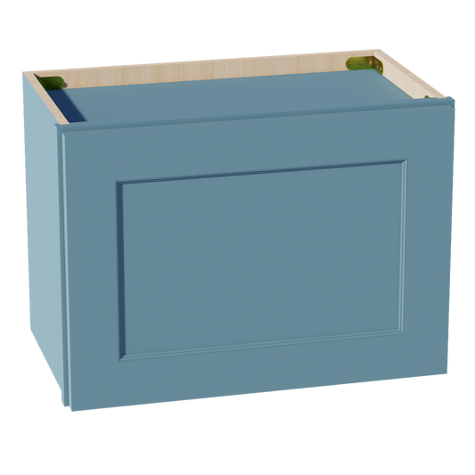 W2115-SG  Wall Cabinet 1 Door & 2 Shelves - Shaker Style - Green   21"W x 15"H x 12"D