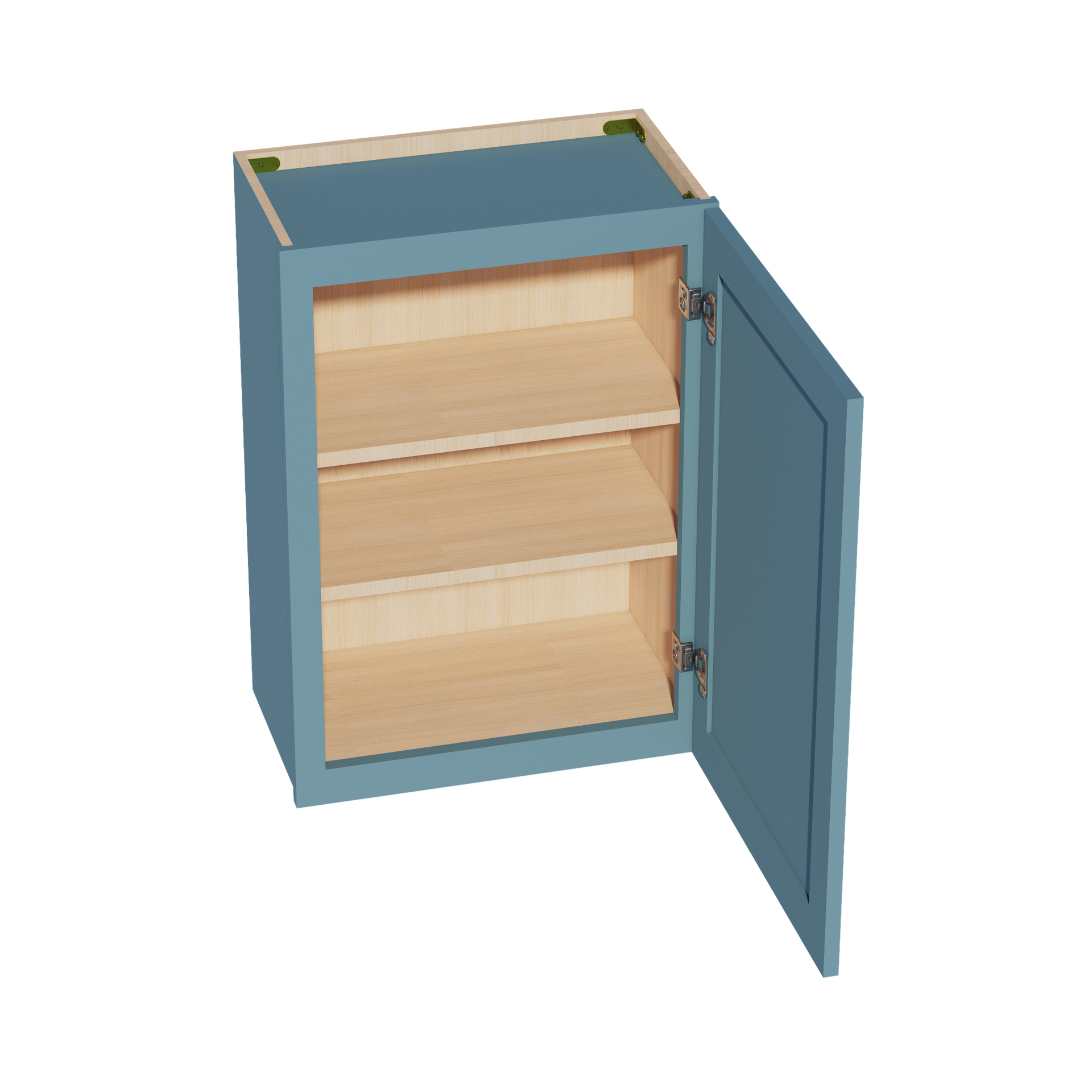 W2130-SG  Wall Cabinet 1 Door & 2 Shelves - Shaker Style - Green   21"W x 30"H x 12"D