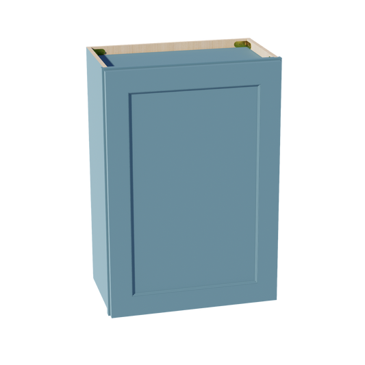 W2130-SG  Wall Cabinet 1 Door & 2 Shelves - Shaker Style - Green   21"W x 30"H x 12"D