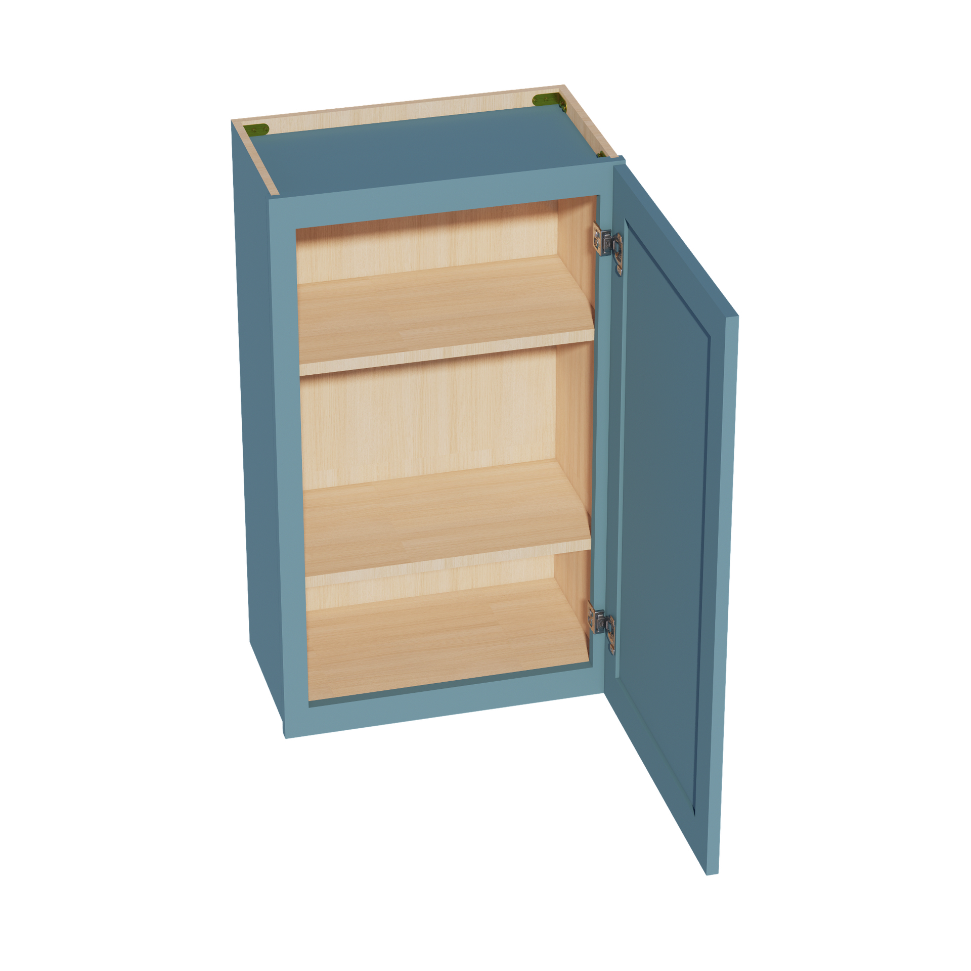 W2136-SG  Wall Cabinet 1 Door & 2 Shelves - Shaker Style - Green   21"W x 36"H x 12"D