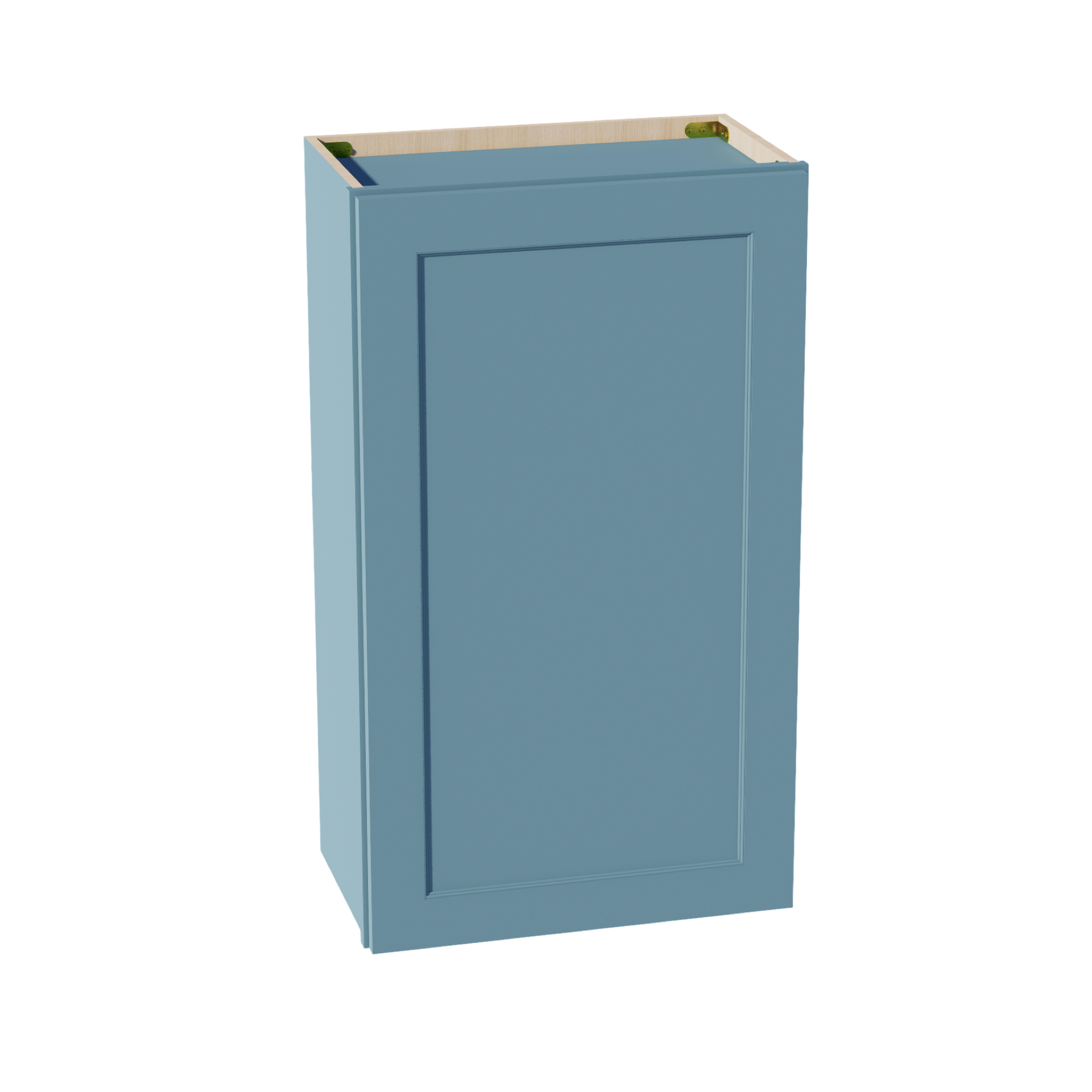 W2136-SG  Wall Cabinet 1 Door & 2 Shelves - Shaker Style - Green   21"W x 36"H x 12"D