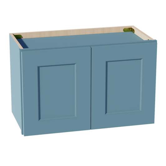 W2415-SG  Wall Cabinet 2 Doors & 2 Shelves - Shaker Style - Green   24"W x 15"H x 12"D