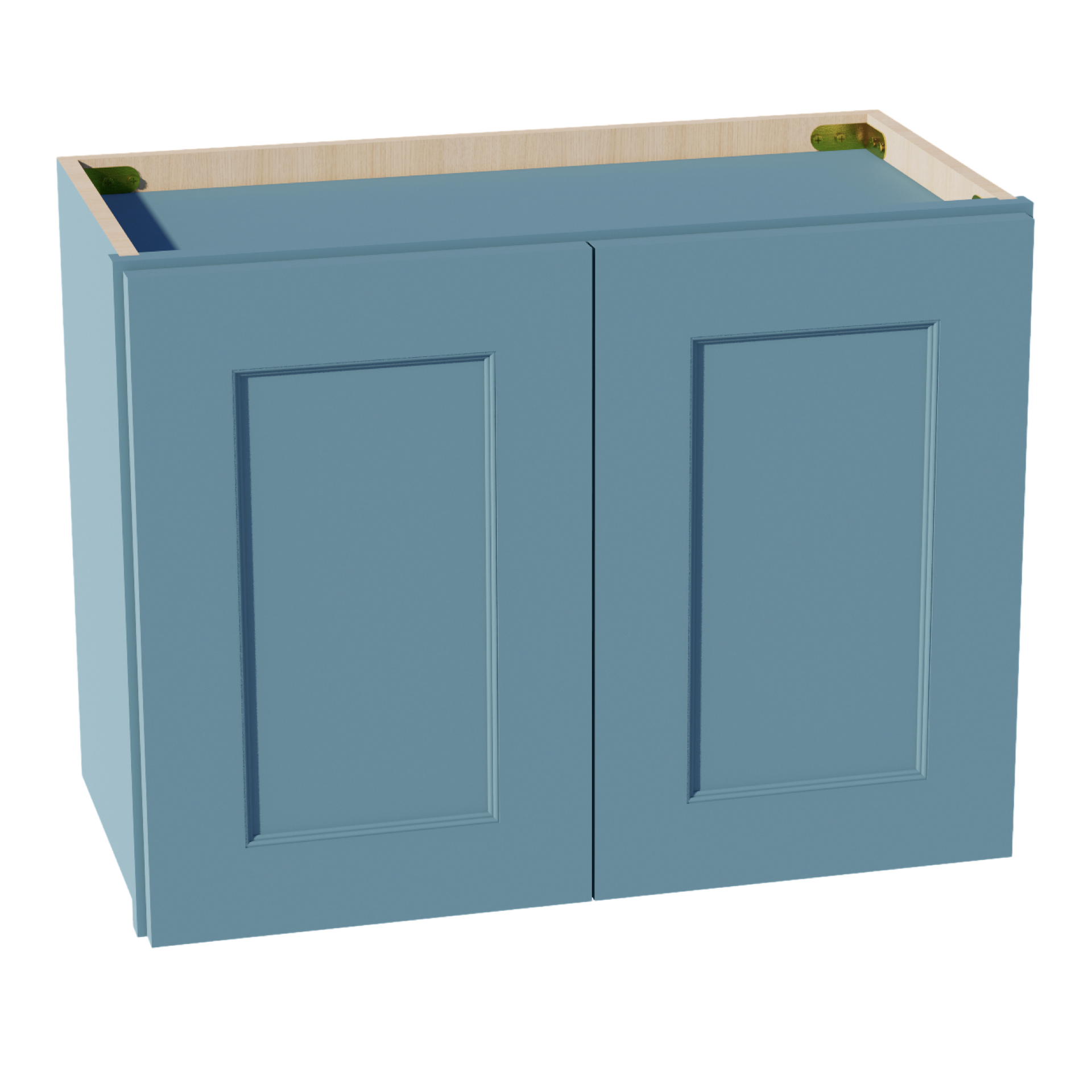 W2418-SG  Wall Cabinet 2 Doors & 2 Shelves - Shaker Style - Green   24"W x 18"H x 12"