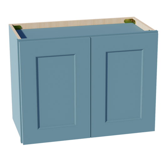 W2418-SG  Wall Cabinet 2 Doors & 2 Shelves - Shaker Style - Green   24"W x 18"H x 12"