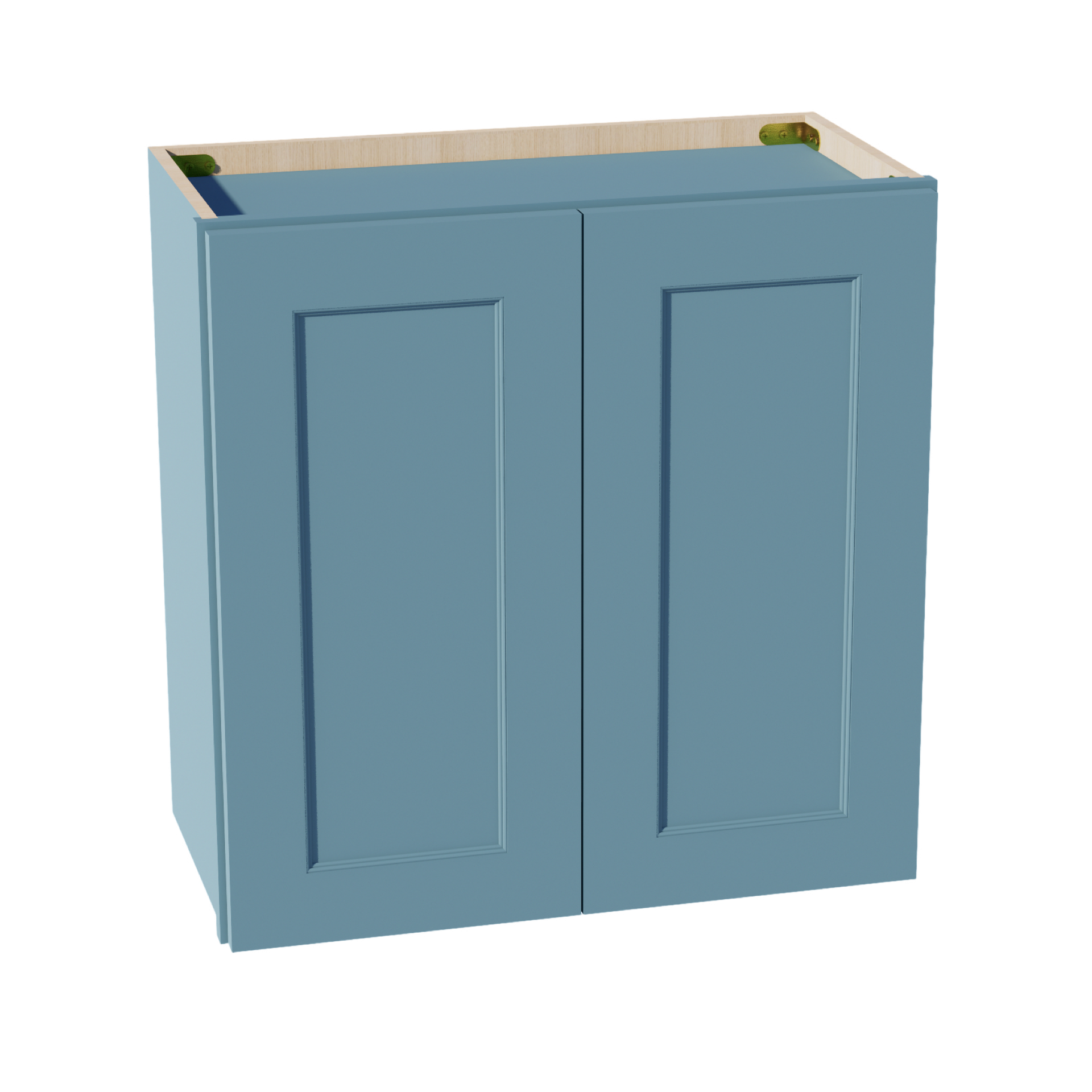 W2424-SG  Wall Cabinet 2 Doors & 2 Shelves - Shaker Style - Green   24"W x 24"H x 12"
