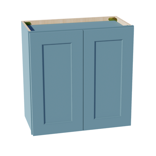 W2424-SG  Wall Cabinet 2 Doors & 2 Shelves - Shaker Style - Green   24"W x 24"H x 12"
