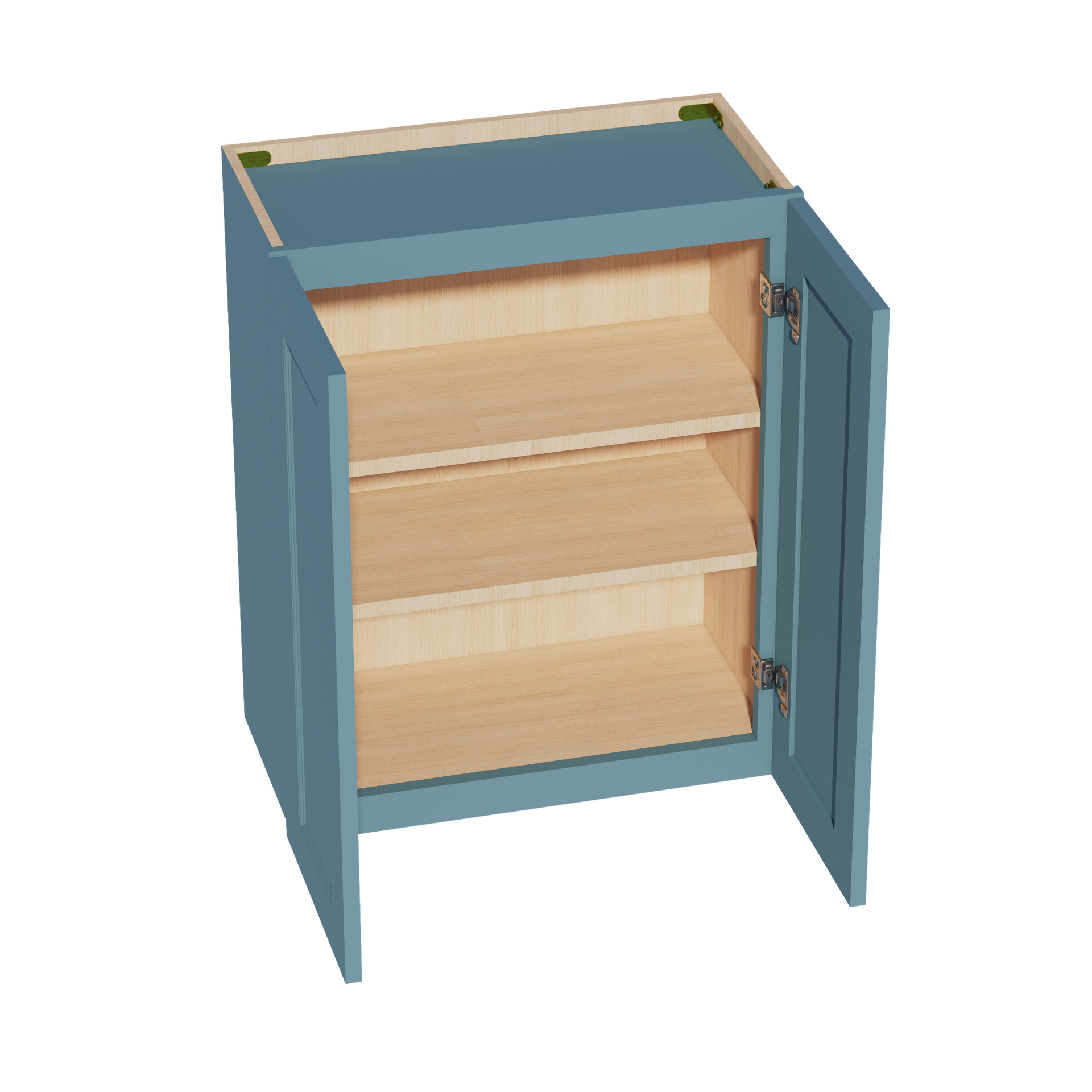 W2430-SG  Wall Cabinet 2 Doors & 2 Shelves - Shaker Style - Green   24"W x 30"H x 12"D