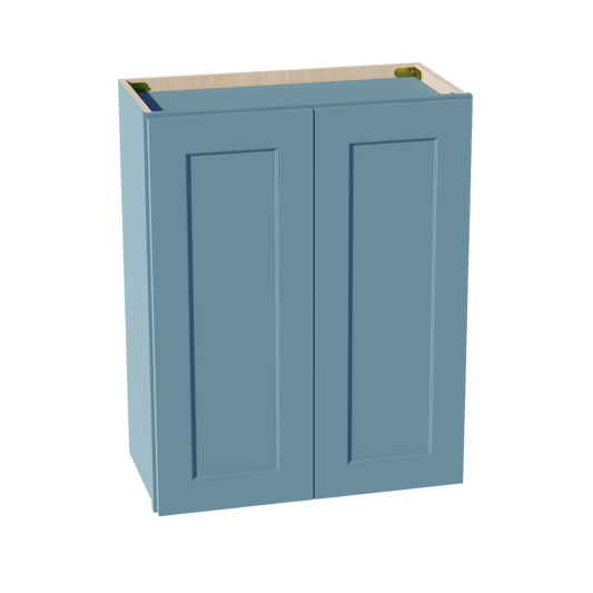 W2430-SG  Wall Cabinet 2 Doors & 2 Shelves - Shaker Style - Green   24"W x 30"H x 12"D