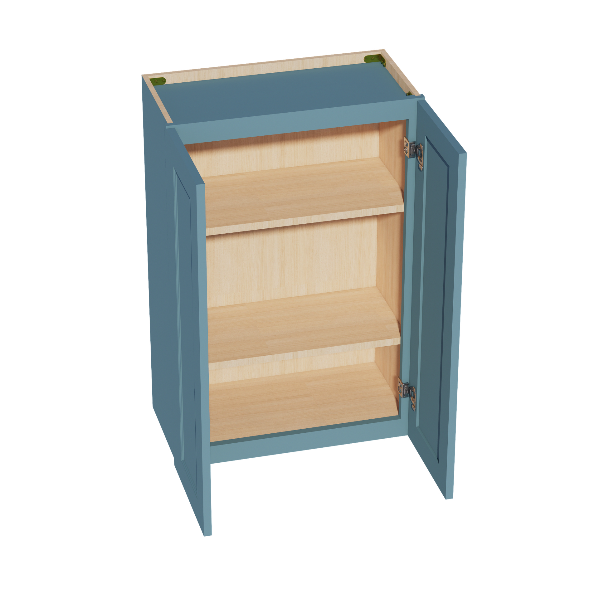 W2436-SG  Wall Cabinet 2 Doors & 2 Shelves - Shaker Style - Green   24"W x 36"H x 12"D