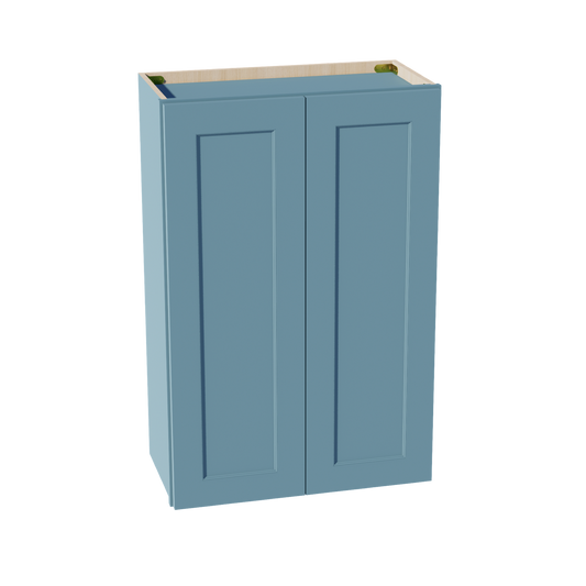 W2436-SG  Wall Cabinet 2 Doors & 2 Shelves - Shaker Style - Green   24"W x 36"H x 12"D