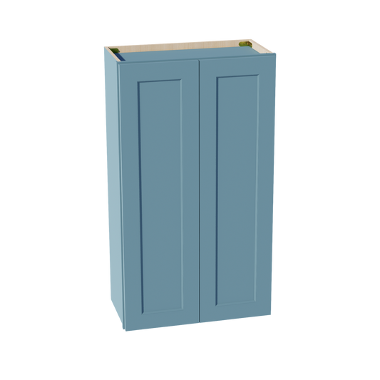 W2442-SG  Wall Cabinet 2 Doors & 2 Shelves - Shaker Style - Green   24"W x 42"H x 12"D