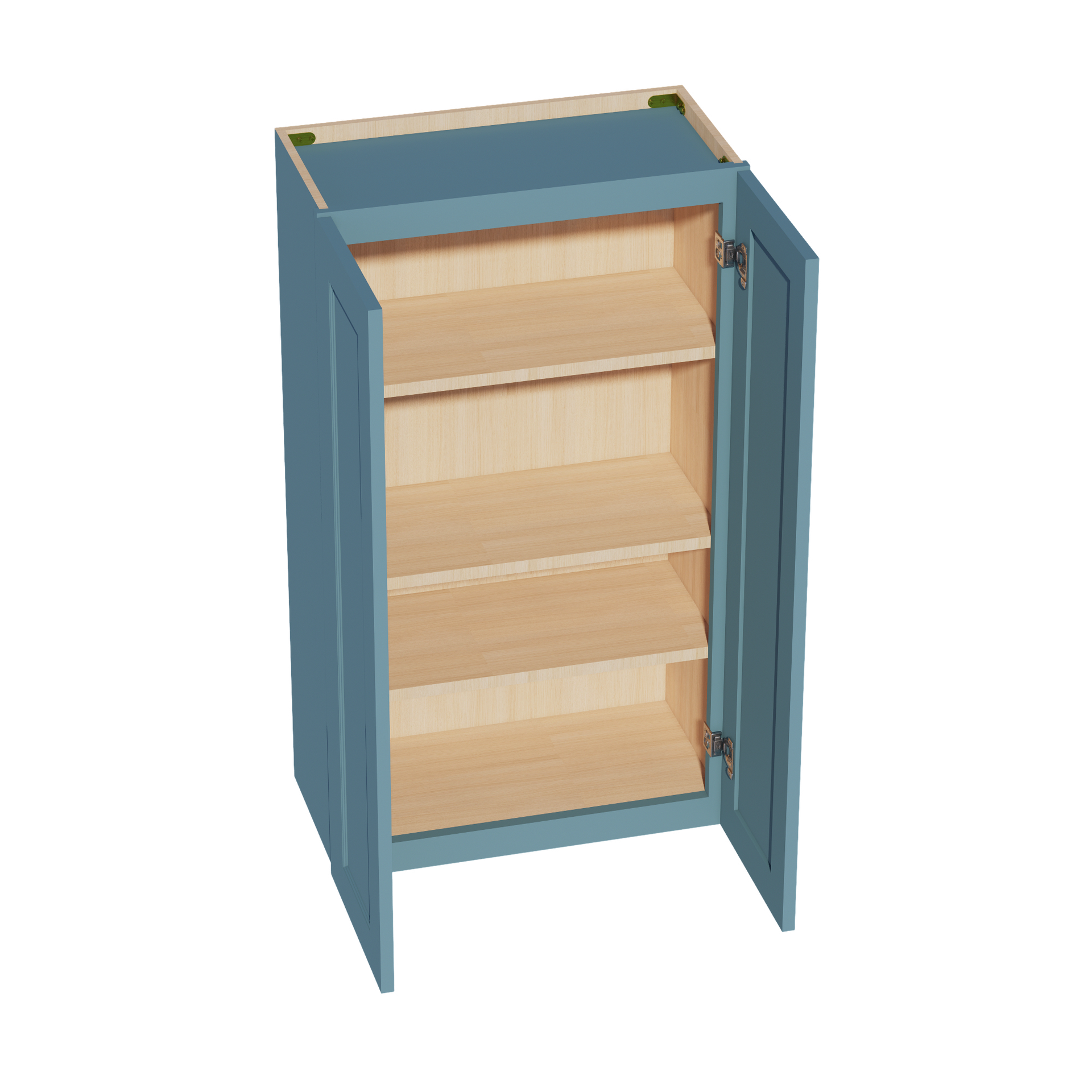 W2442-SG  Wall Cabinet 2 Doors & 2 Shelves - Shaker Style - Green   24"W x 42"H x 12"D