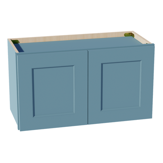 W2715-SG  Wall Cabinet 2 Doors & 2 Shelves - Shaker Style - Green   27"W x 15"H x 12"D