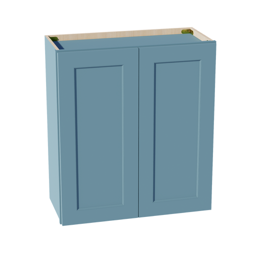 W2730-SG  Wall Cabinet 2 Doors & 2 Shelves - Shaker Style - Green   27"W x 30"H x 12"D
