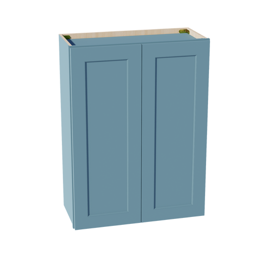 W2736-SG  Wall Cabinet 2 Doors & 2 Shelves - Shaker Style - Green   27"W x 36"H x 12"D