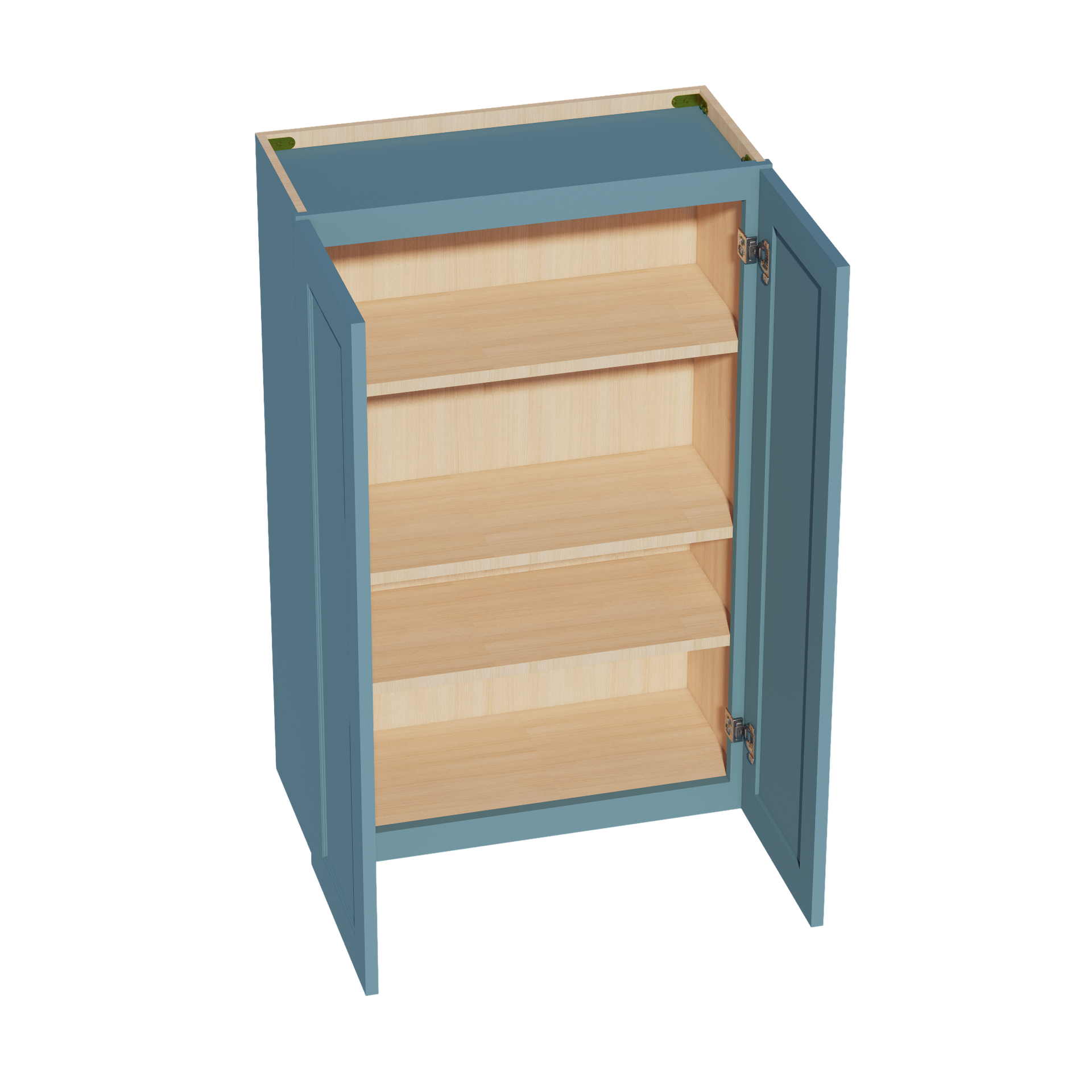 W2742-SG  Wall Cabinet 2 Doors & 2 Shelves - Shaker Style - Green   27"W x 42"H x 12"D