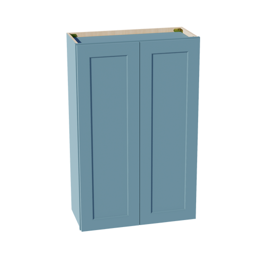 W2742-SG  Wall Cabinet 2 Doors & 2 Shelves - Shaker Style - Green   27"W x 42"H x 12"D