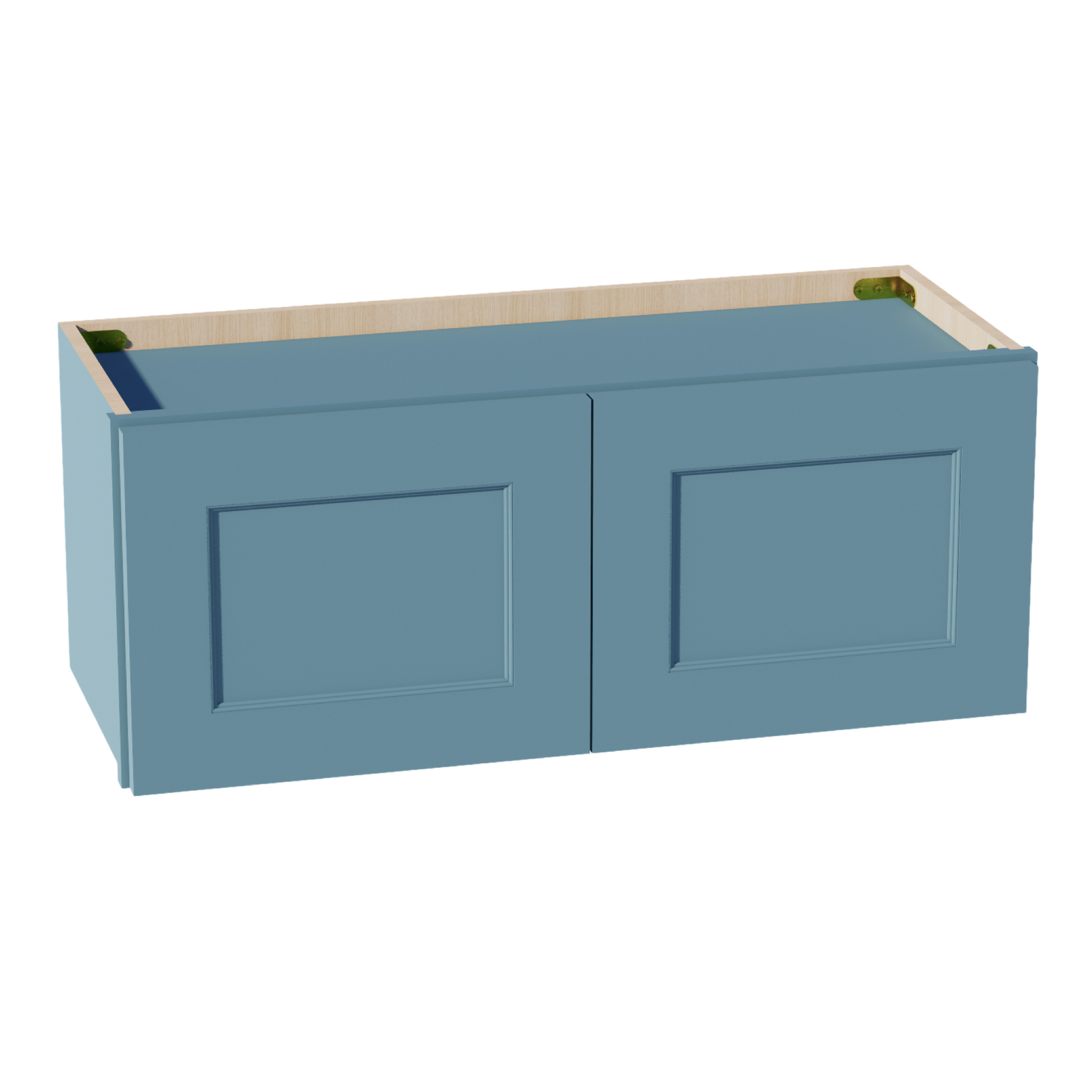 W3012-SG  Wall Cabinet 2 Doors & 2 Shelves - Shaker Style - Green   30"W x 12"H x 12"D