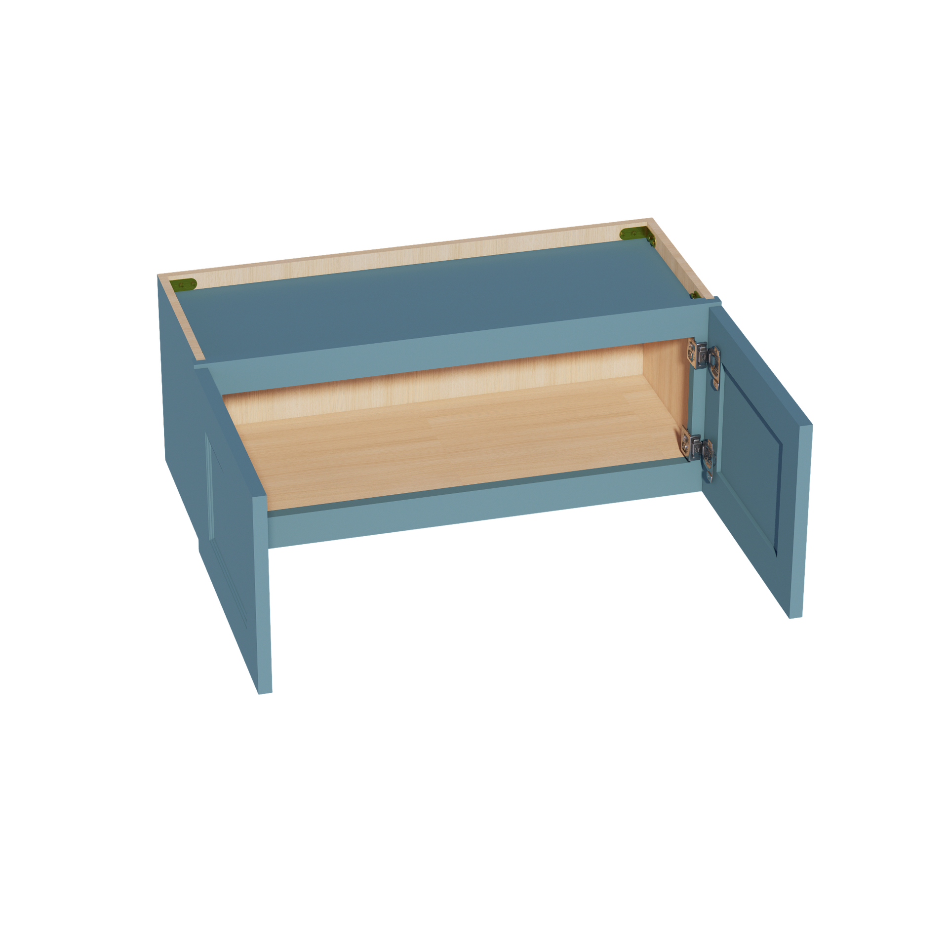 W3012-SG  Wall Cabinet 2 Doors & 2 Shelves - Shaker Style - Green   30"W x 12"H x 12"D