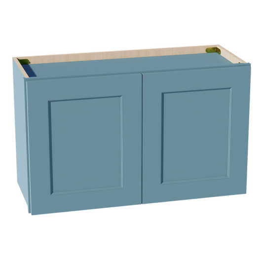 W3018-SG  Wall Cabinet 2 Doors & 2 Shelves - Shaker Style - Green   30"W x 18"H x 12"D