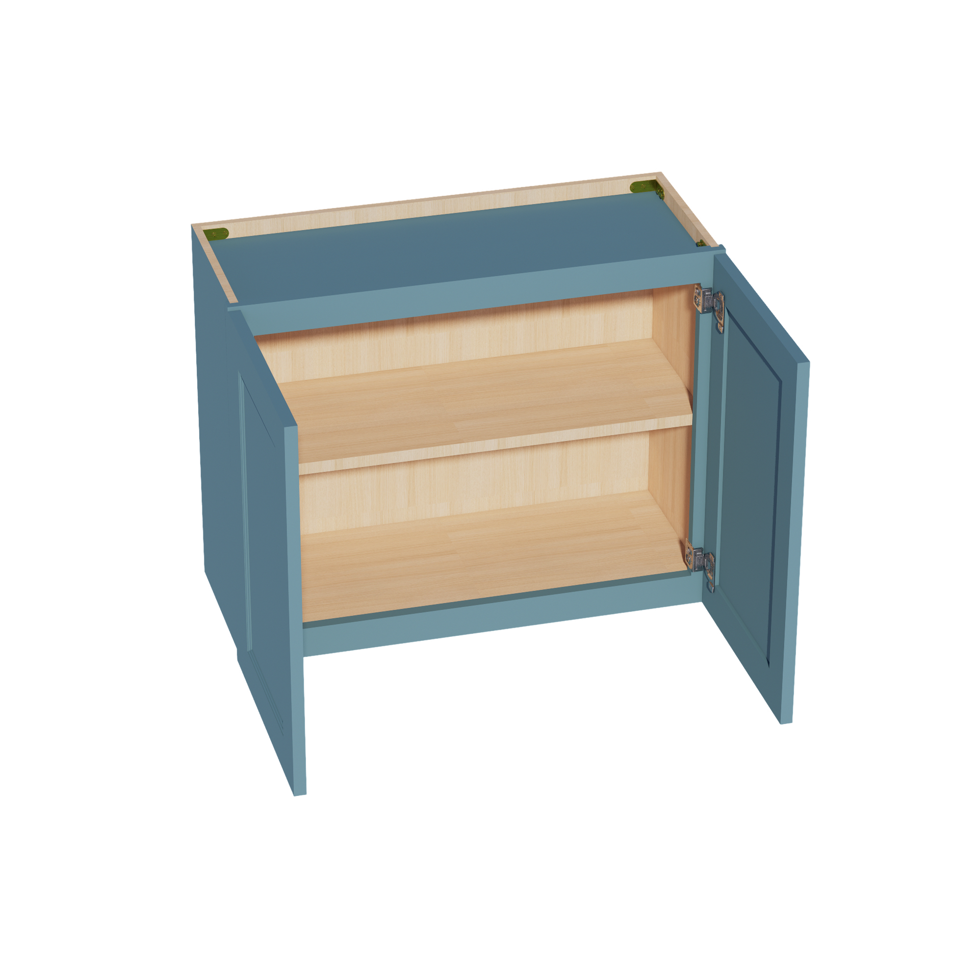 W3024-SG  Wall Cabinet 2 Doors & 2 Shelves - Shaker Style - Green   30"W x 24"H x 12"D