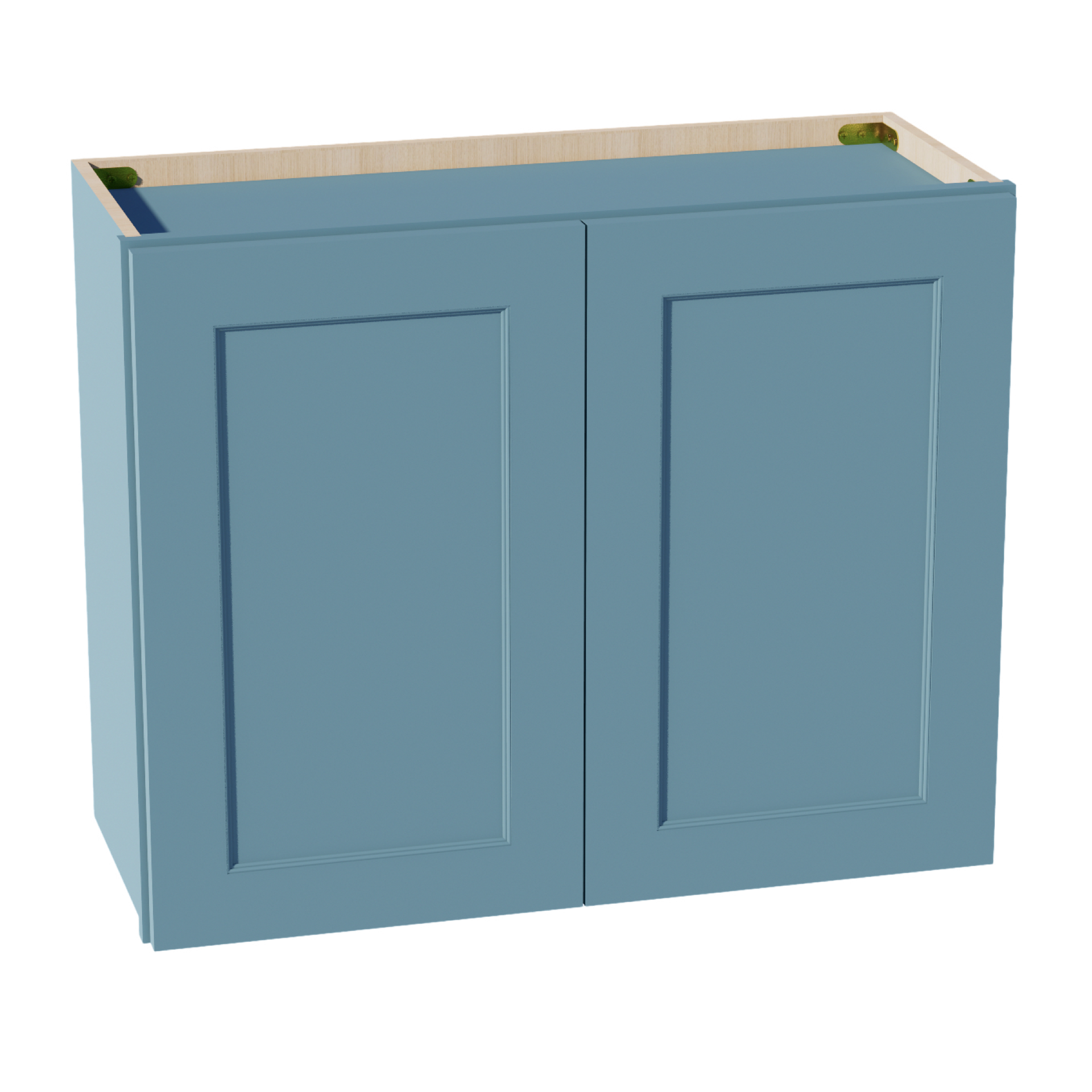 W3024-SG  Wall Cabinet 2 Doors & 2 Shelves - Shaker Style - Green   30"W x 24"H x 12"D
