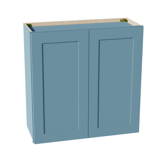 W3030-SG  Wall Cabinet 2 Doors & 2 Shelves - Shaker Style - Green   30"W x 30"H x 12"D