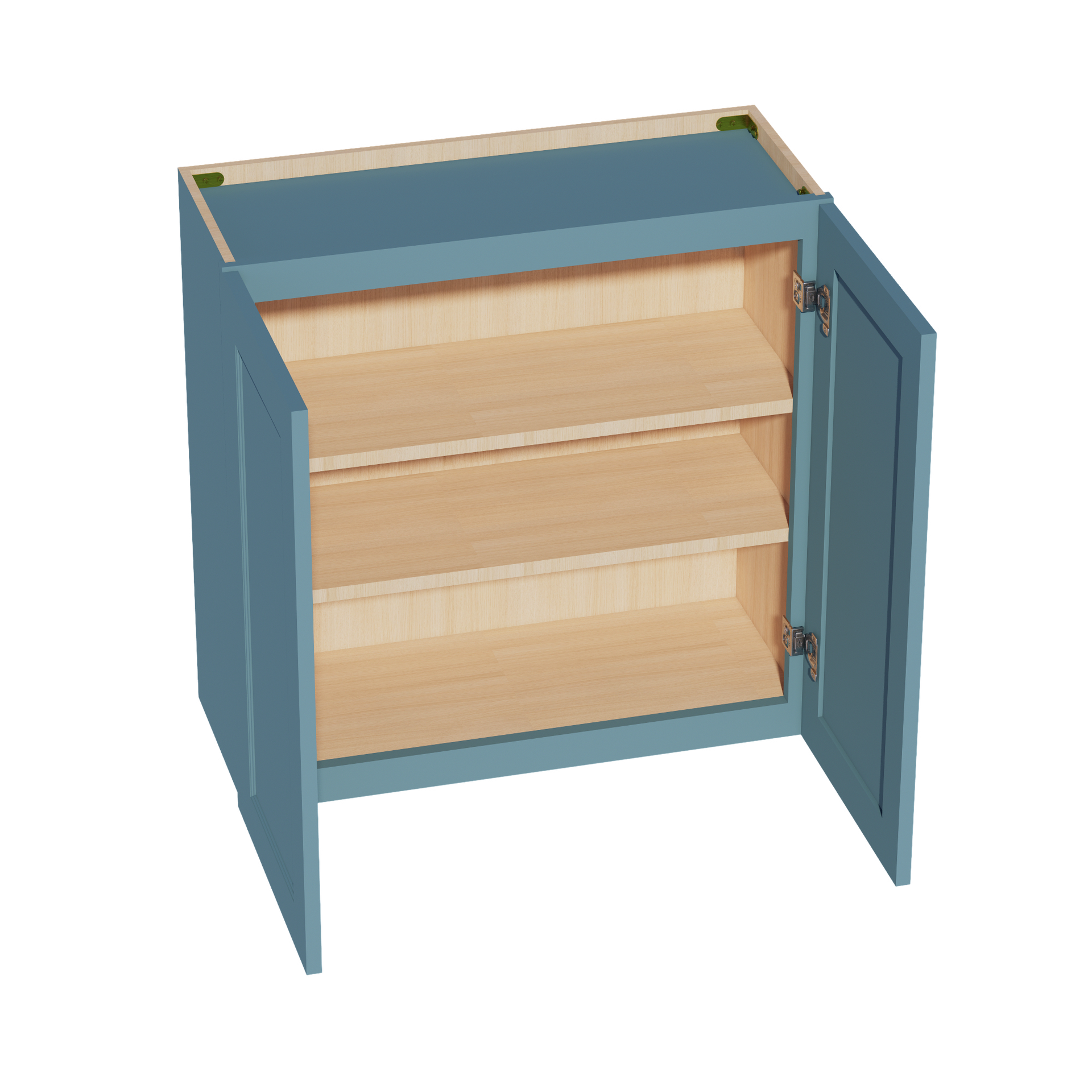W3030-SG  Wall Cabinet 2 Doors & 2 Shelves - Shaker Style - Green   30"W x 30"H x 12"D