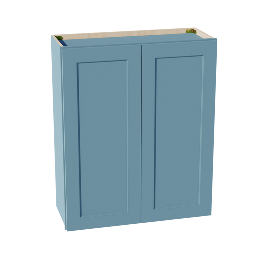 W3036-SG  Wall Cabinet 2 Doors & 2 Shelves - Shaker Style - Green   30"W x 36"H x 12"D