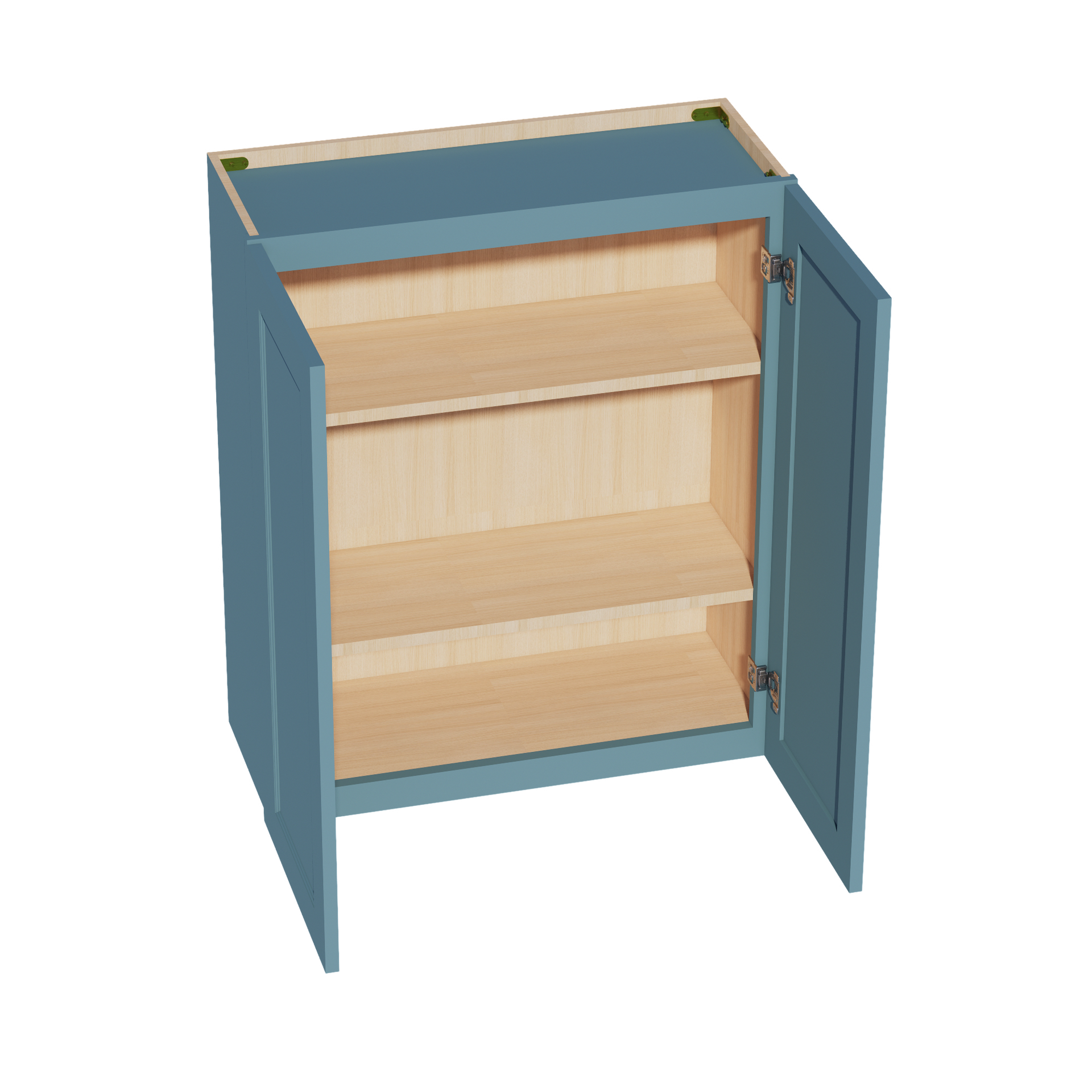 W3036-SG  Wall Cabinet 2 Doors & 2 Shelves - Shaker Style - Green   30"W x 36"H x 12"D