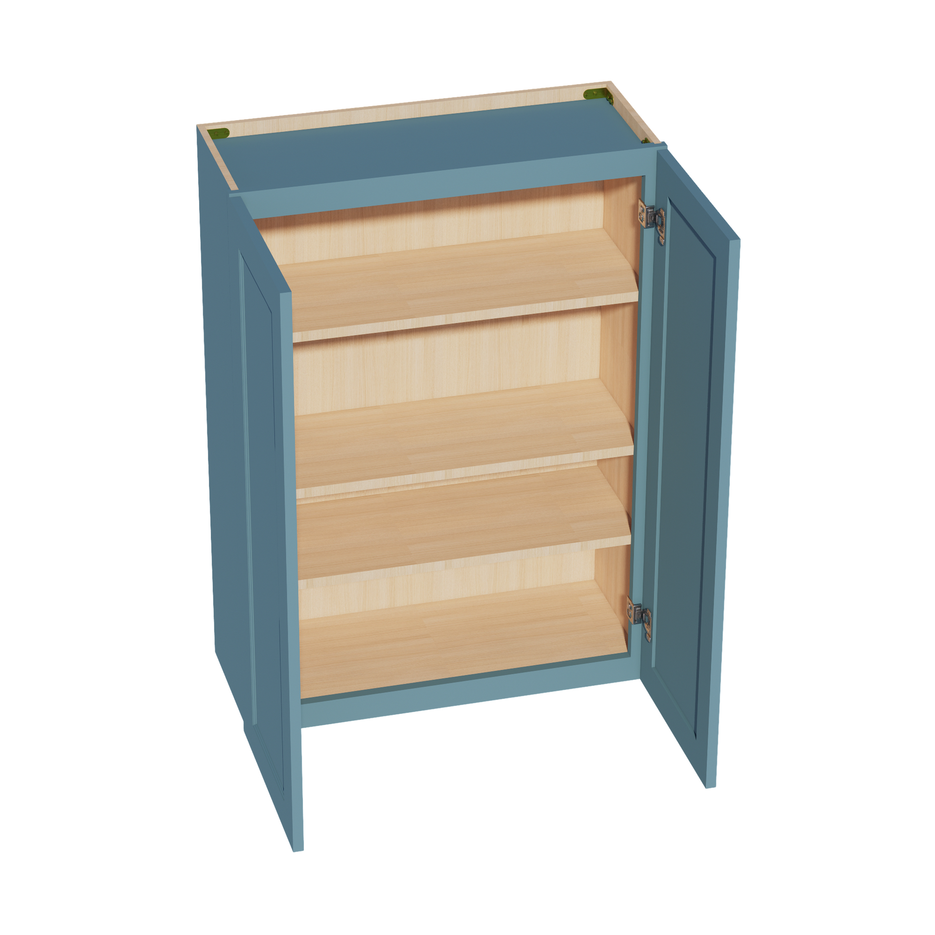 W3042-SG  Wall Cabinet 2 Doors & 2 Shelves - Shaker Style - Green   30"W x 42"H x 12"D