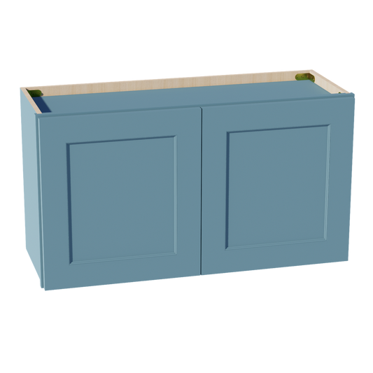 W3318-SG  Wall Cabinet 2 Doors & 2 Shelves - Shaker Style - Green   33"W x 18"H x 12"D