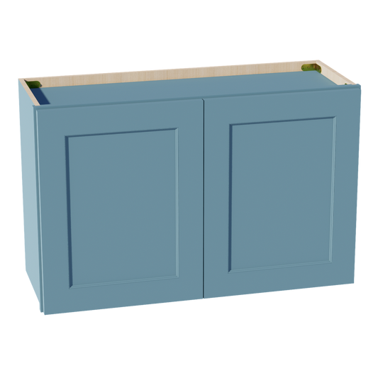 W3321-SG  Wall Cabinet 2 Doors & 2 Shelves - Shaker Style - Green   33"W x 21"H x 12"D