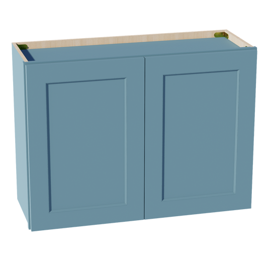 W3324-SG  Wall Cabinet 2 Doors & 2 Shelves - Shaker Style - Green   33"W x 24"H x 12"D
