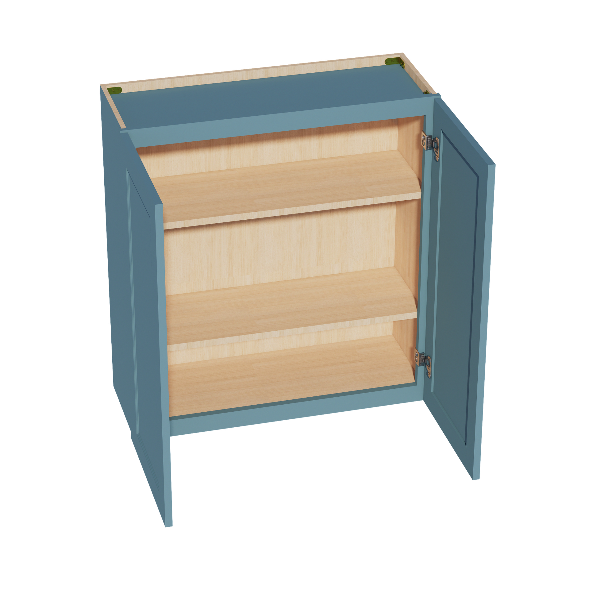W3336-SG  Wall Cabinet 2 Doors & 2 Shelves - Shaker Style - Green   33"W x 36"H x 12"D