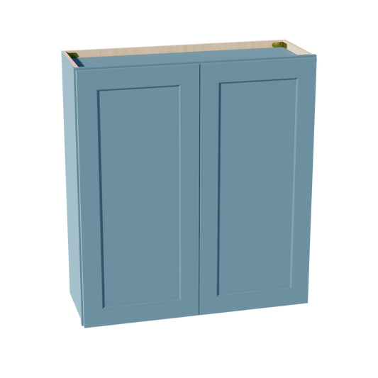 W3336-SG  Wall Cabinet 2 Doors & 2 Shelves - Shaker Style - Green   33"W x 36"H x 12"D