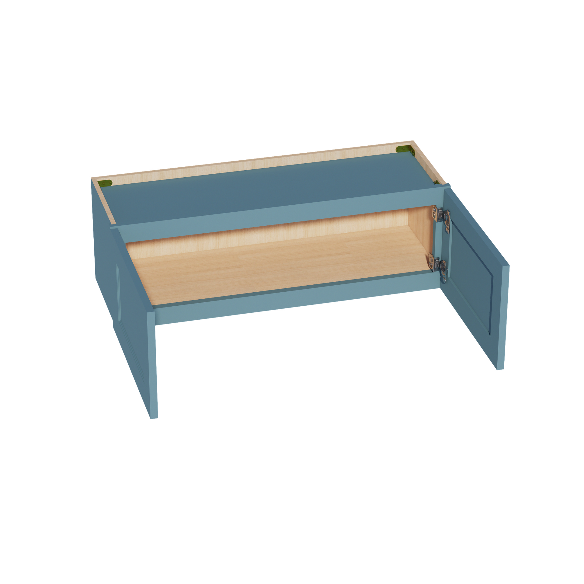 W3612-SG  Wall Cabinet 2 Doors & 2 Shelves - Shaker Style - Green   36"W x 12"H x 12"D