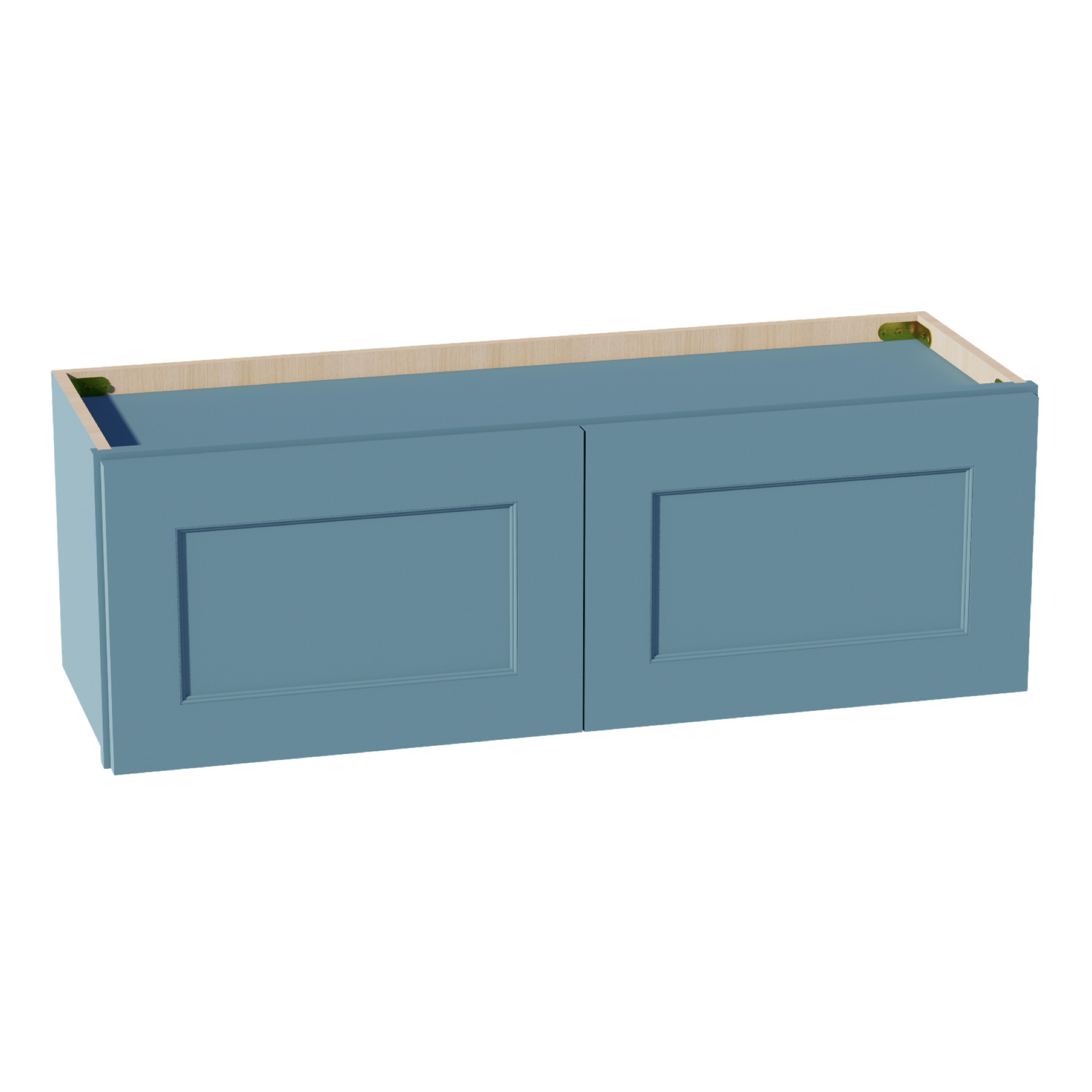 W3612-SG  Wall Cabinet 2 Doors & 2 Shelves - Shaker Style - Green   36"W x 12"H x 12"D