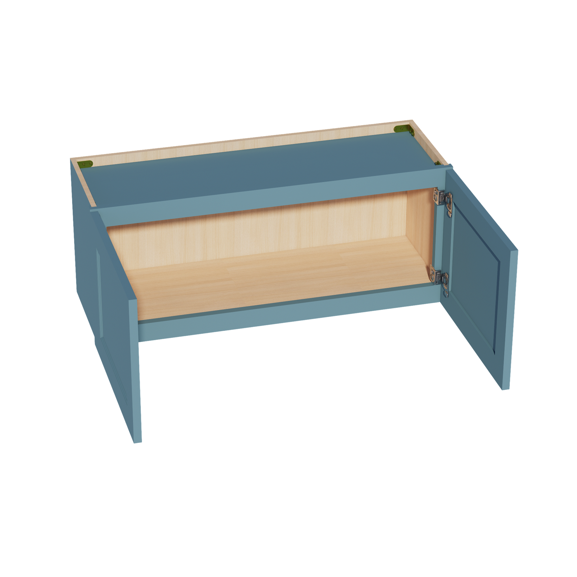 W3615-SG  Wall Cabinet 2 Doors & 2 Shelves - Shaker Style - Green   36"W x 15"H x 12"D