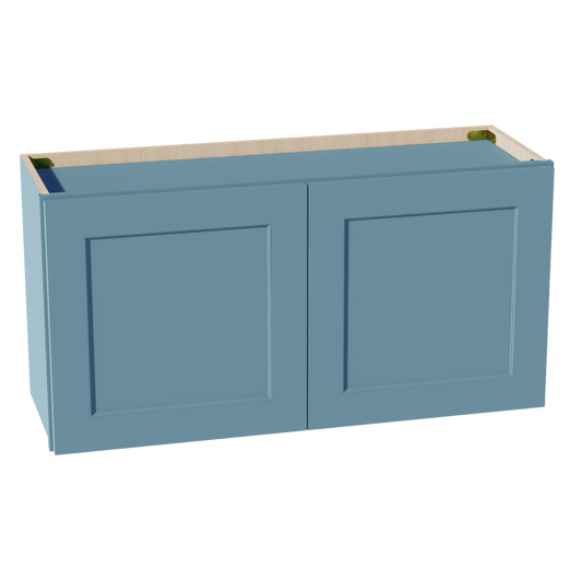 W3618-SG  Wall Cabinet 2 Doors & 2 Shelves - Shaker Style - Green   36"W x 18"H x 12"D